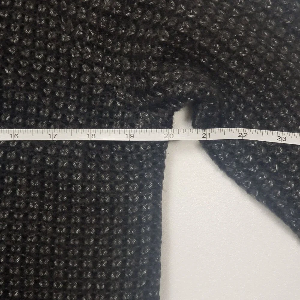 Fortune + Ivy Open Cardigan Sweater Women's Size Medium Black Grey Coatigan NWOT - Picture 5 of 16